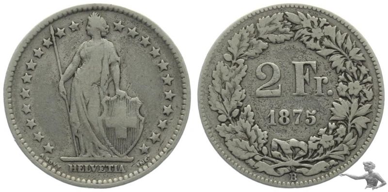 2 Franken 1875 B